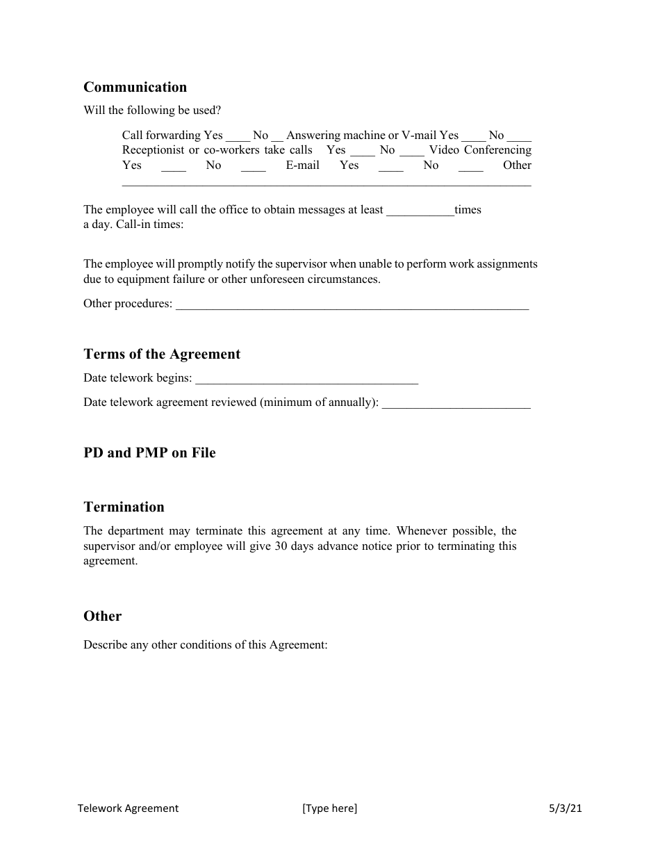 Telework Agreement - Kansas, Page 4