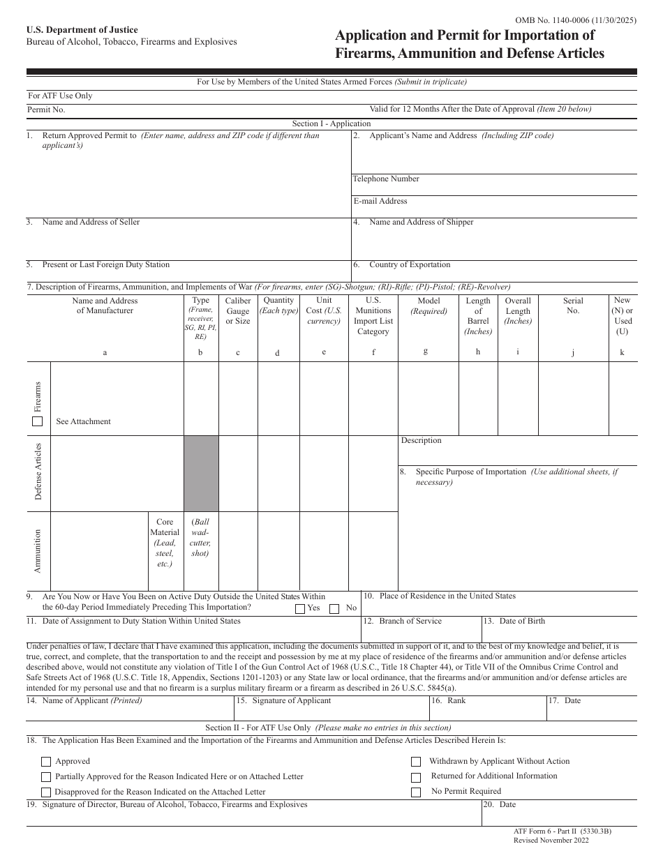 ATF Form 6 (5330.3B) Part II Download Fillable PDF or Fill Online