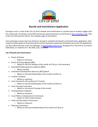 Boards and Commissions Application - City of Ionia, Michigan