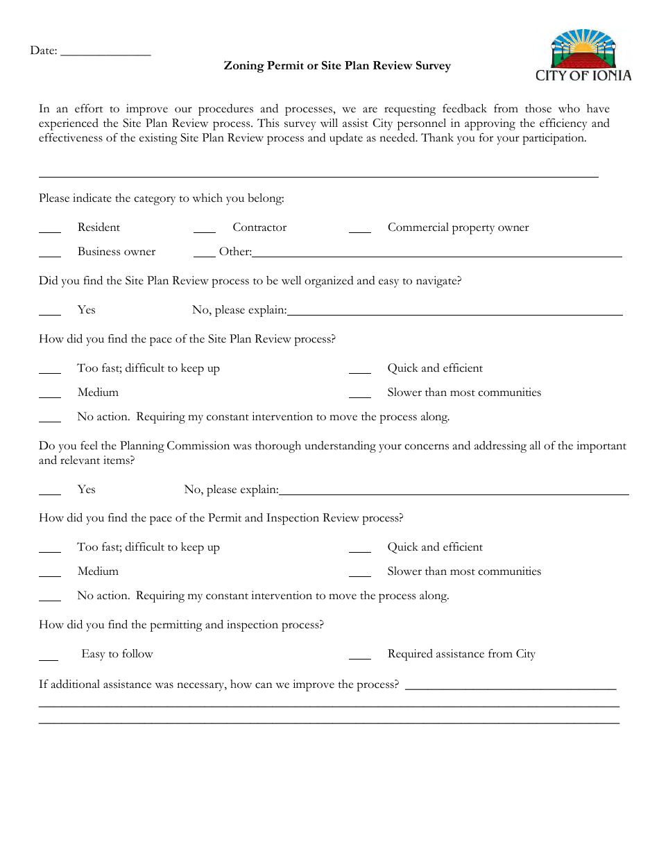 Zoning Permit or Site Plan Review Survey - City of Ionia, Michigan, Page 8