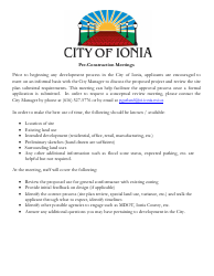 Document preview: Zoning Permit or Site Plan Review Survey - City of Ionia, Michigan