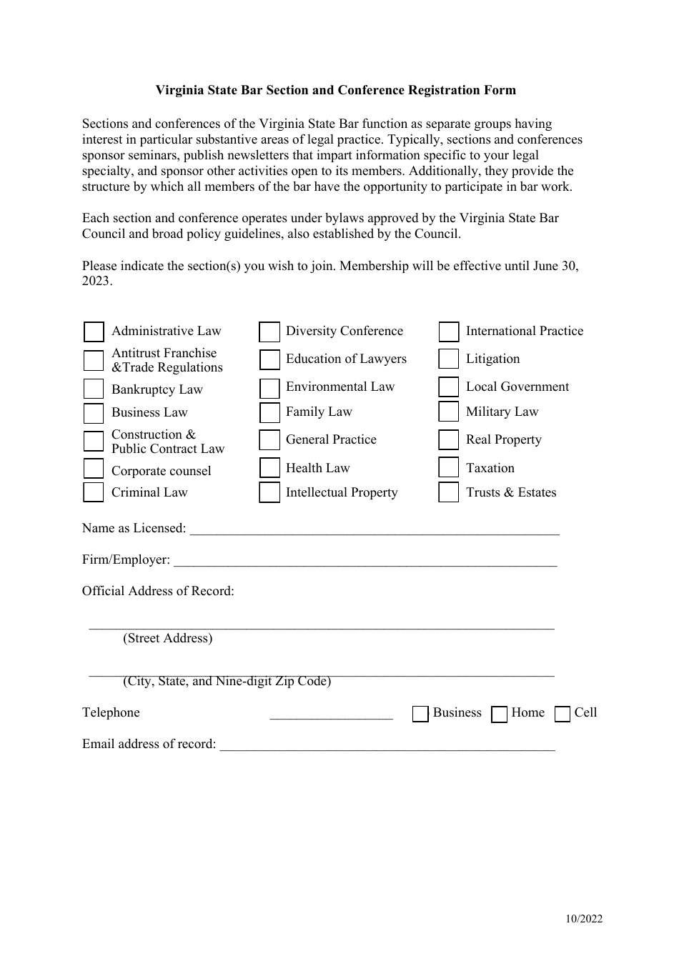 Official Registration Form - Virginia, Page 3