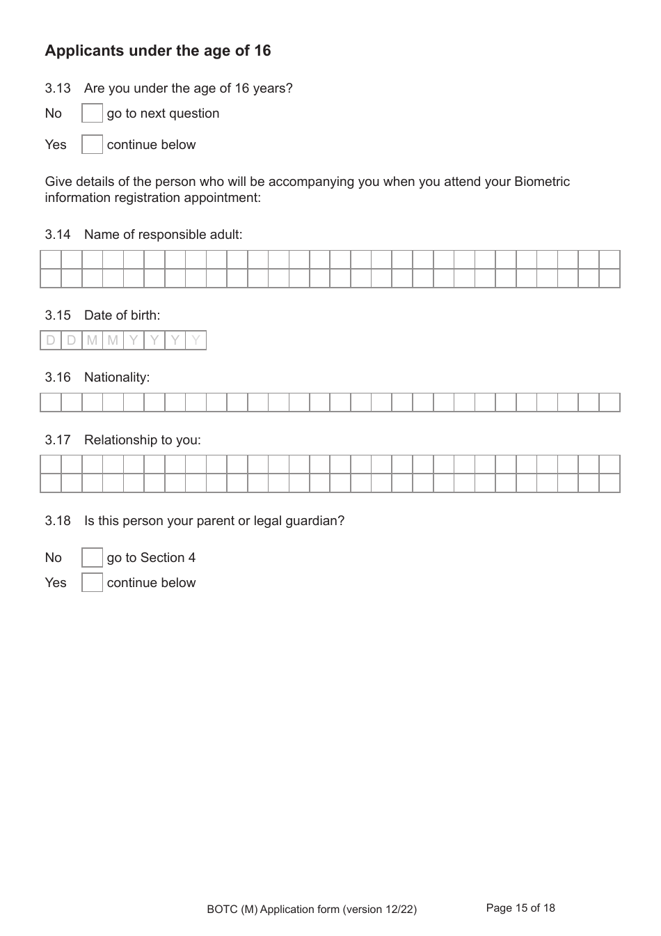 Form BOTC (M) Application to Become a British Overseas Territories Citizen (Botc) and British Citizen by a Person Born Before 1983 to a British Mother - United Kingdom, Page 15