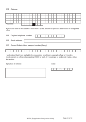 Form BOTC (F) Application for Registration as a British Overseas Territories Citizen and British Citizen by a Person Whose Parents Were Not Married - United Kingdom, Page 12