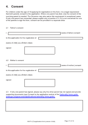 Form BOTC (F) Application for Registration as a British Overseas Territories Citizen and British Citizen by a Person Whose Parents Were Not Married - United Kingdom, Page 17