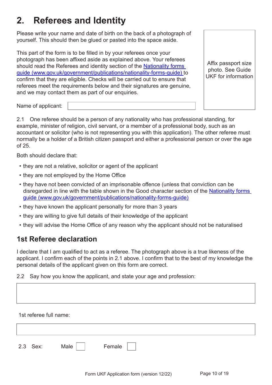 Form UKF Application for Registration as a British Citizen by a Person Born Before 1 July 2006 Whose Parents Were Not Married - United Kingdom, Page 10