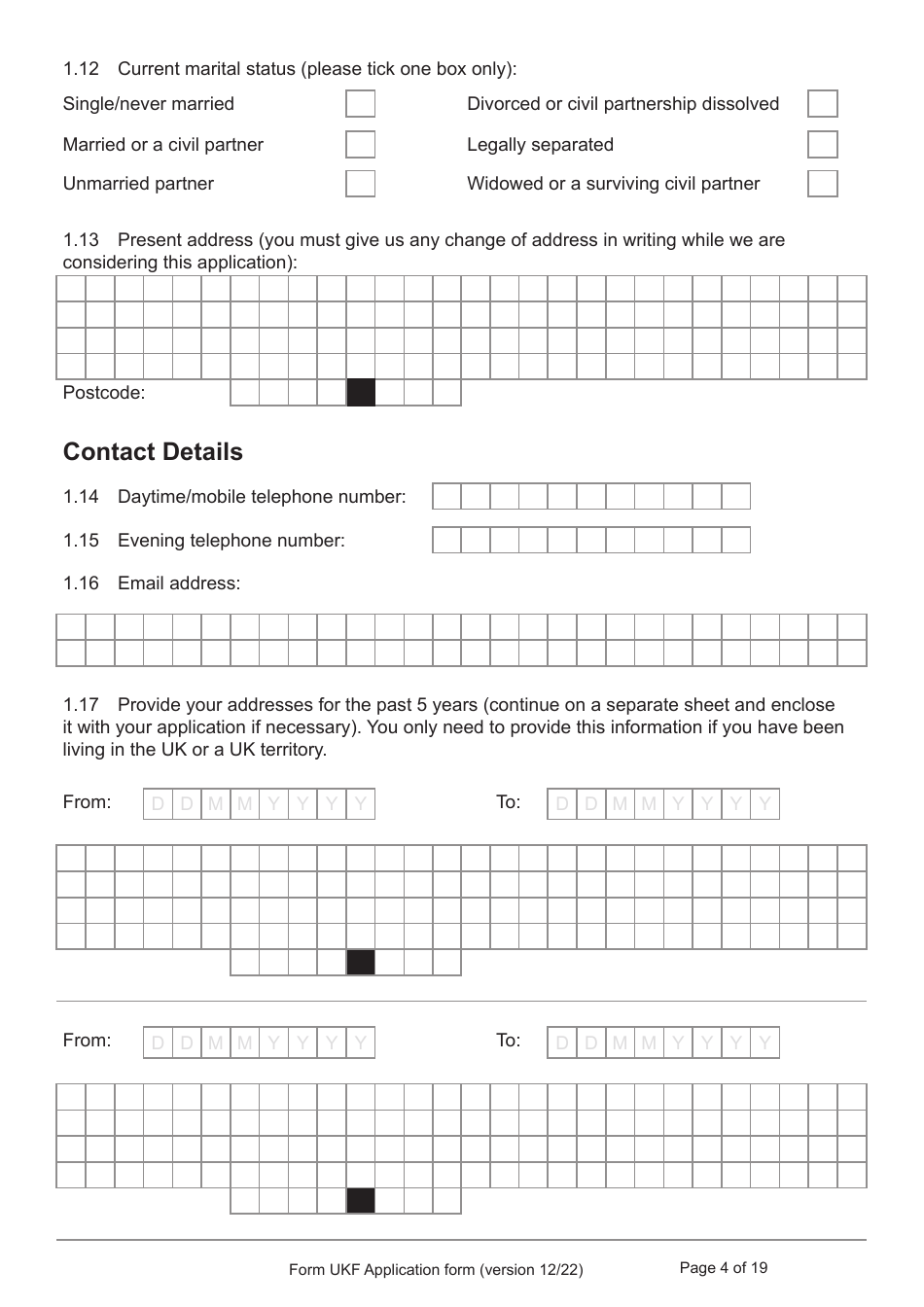 Form UKF Application for Registration as a British Citizen by a Person Born Before 1 July 2006 Whose Parents Were Not Married - United Kingdom, Page 4