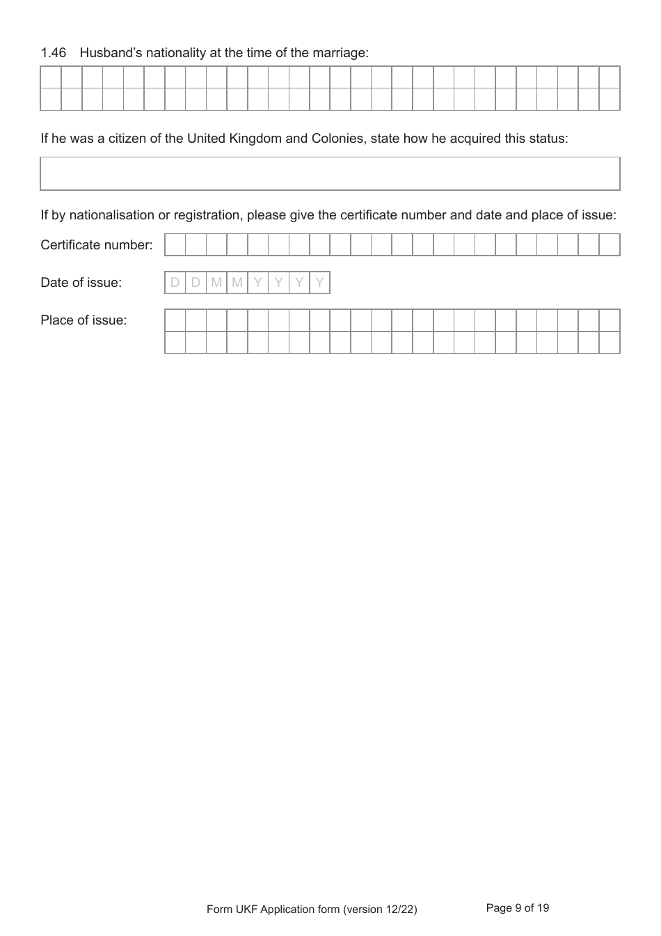 Form UKF Application for Registration as a British Citizen by a Person Born Before 1 July 2006 Whose Parents Were Not Married - United Kingdom, Page 9