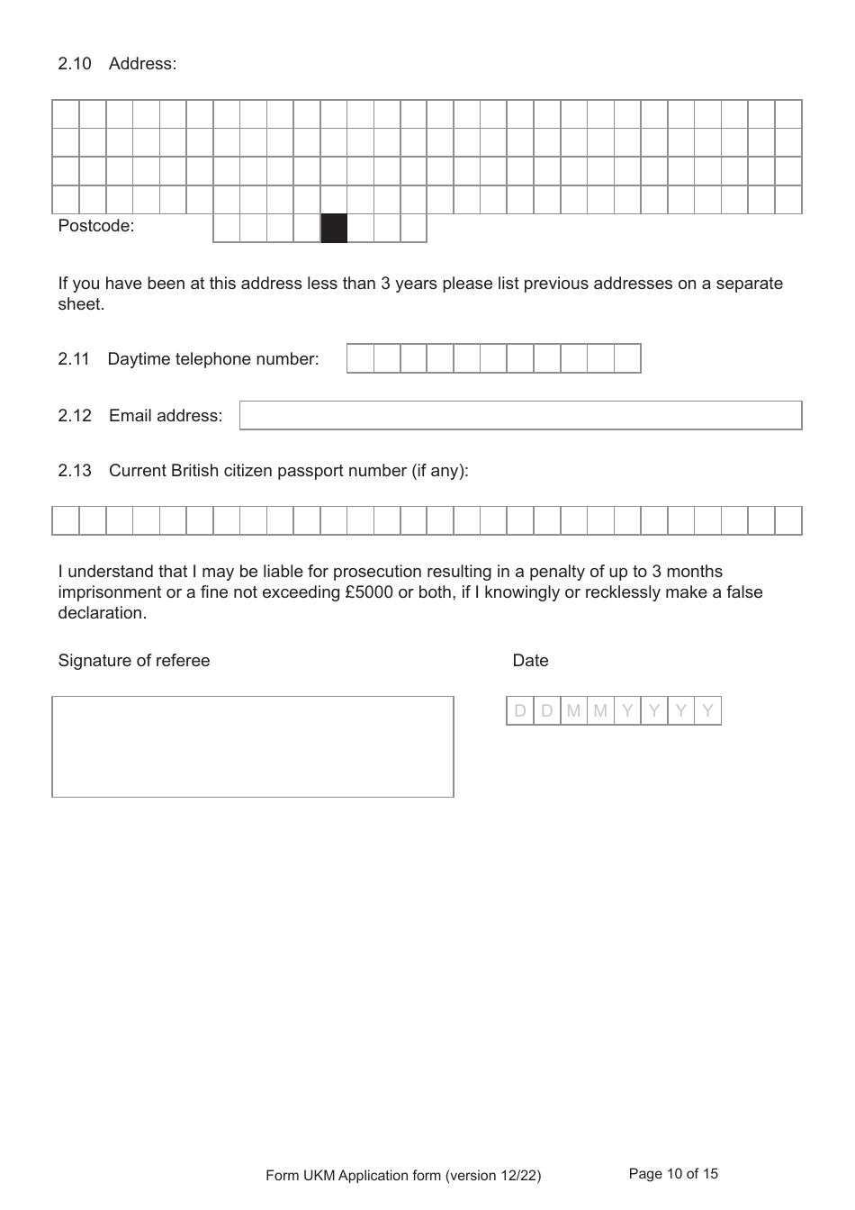 Form UKM Application for Registration as a British Citizen by a Person Born Before 1983 to a British Mother - United Kingdom, Page 10