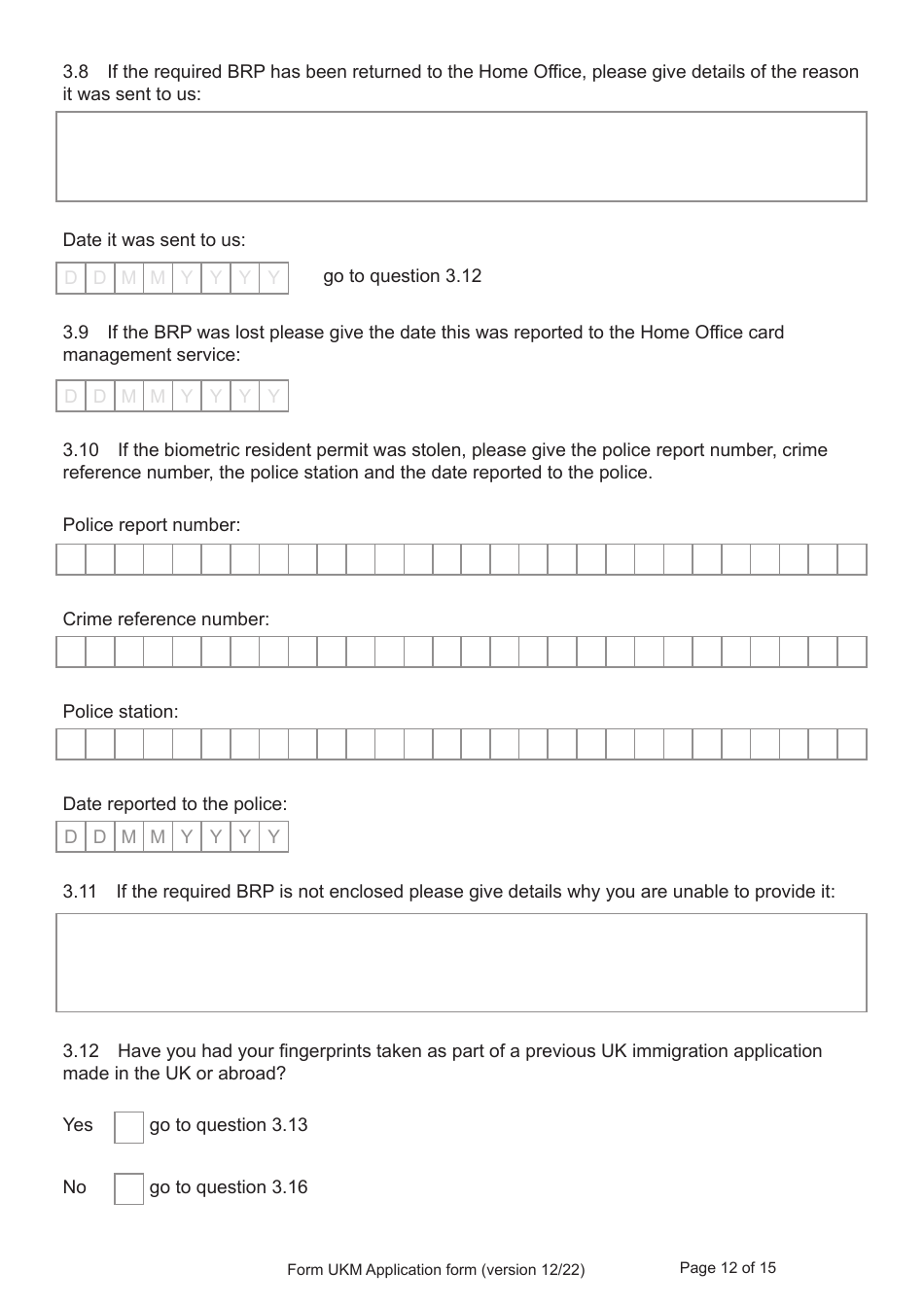 Form UKM Application for Registration as a British Citizen by a Person Born Before 1983 to a British Mother - United Kingdom, Page 12