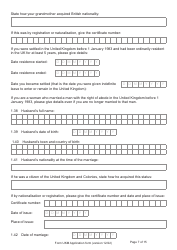 Form UKM Application for Registration as a British Citizen by a Person Born Before 1983 to a British Mother - United Kingdom, Page 7