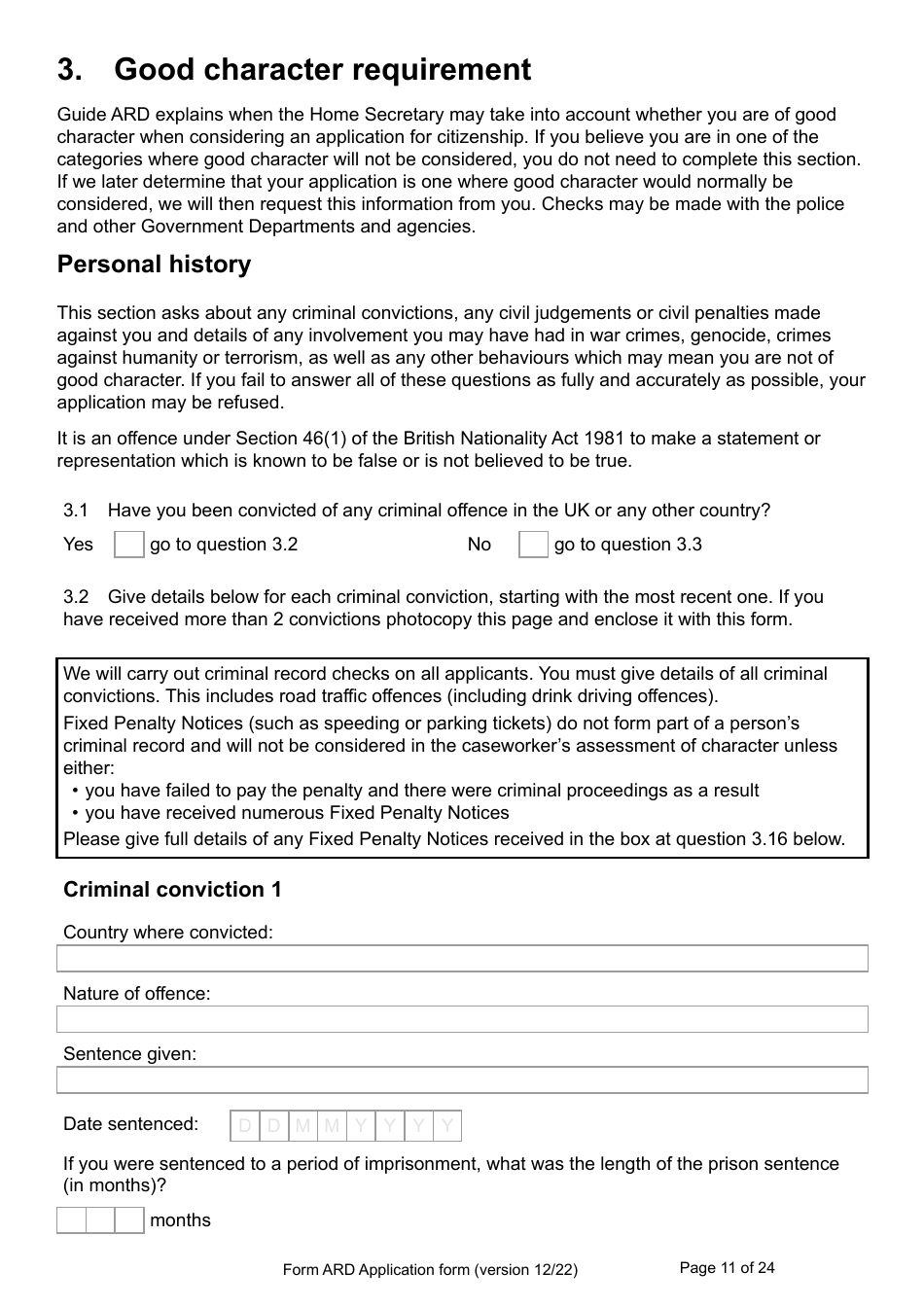 Form ARD Application for Registration as a British Citizen - United Kingdom, Page 11