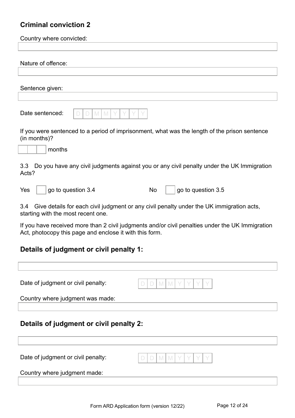 Form ARD Application for Registration as a British Citizen - United Kingdom, Page 12