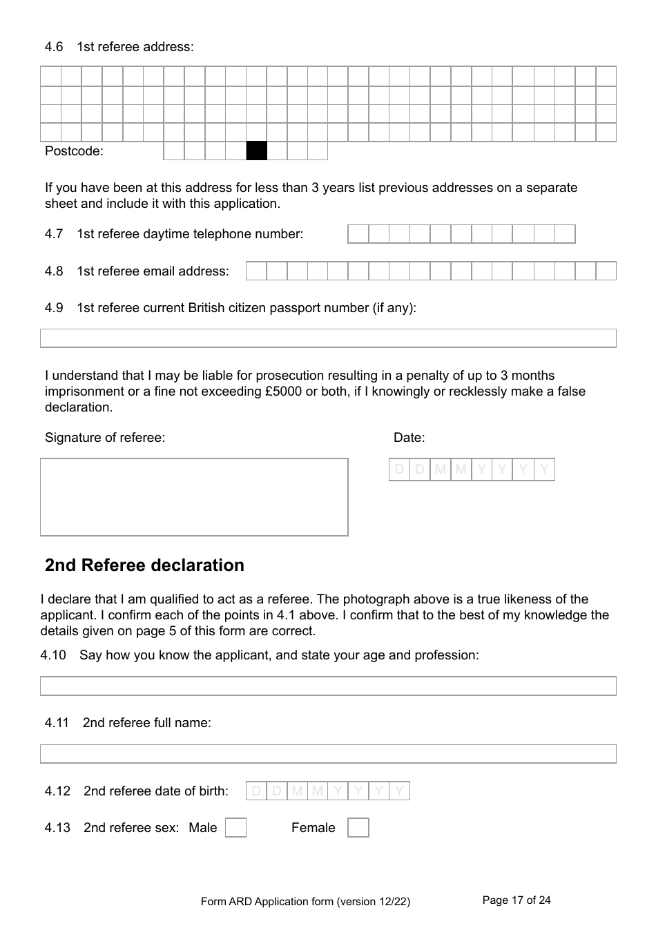 Form ARD Application for Registration as a British Citizen - United Kingdom, Page 17
