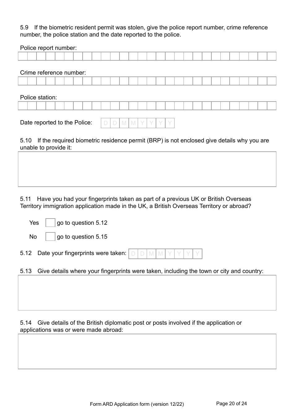 Form ARD Application for Registration as a British Citizen - United Kingdom, Page 20