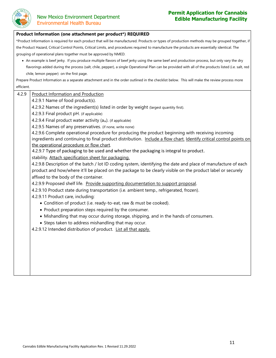 New Mexico Permit Application For Cannabis Edible Manufacturing   Page 11 Thumb 950 