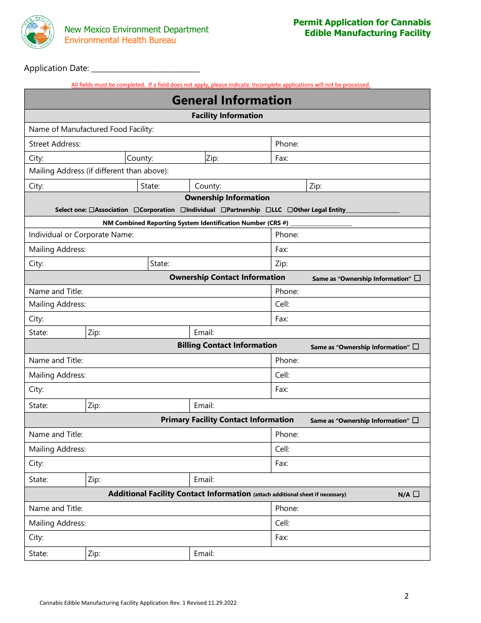 New Mexico Permit Application For Cannabis Edible Manufacturing   Page 2 Thumb 950 