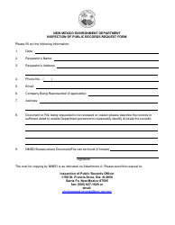 Inspection of Public Records Request Form - New Mexico