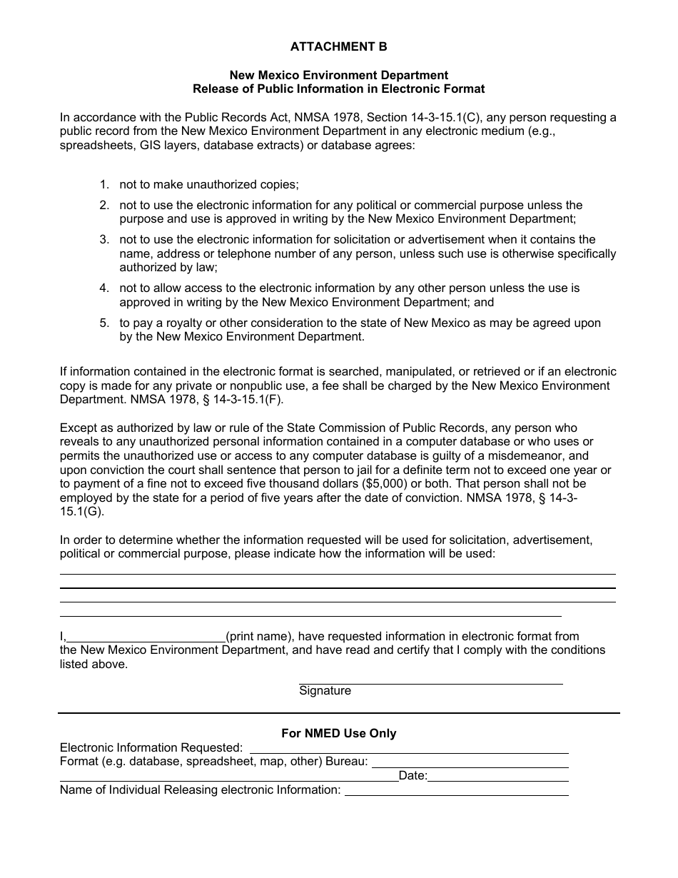 Inspection of Public Records Request Form - New Mexico, Page 3