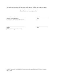 Attachment B Sample Sub-grant Agreement - Federal Clean Water Act Section 604b Grant - New Mexico, Page 18