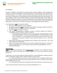 Document preview: Permit Application for Hemp Extraction Facility - New Mexico