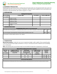 Permit Application for Hemp Manufacturing Facility or Hemp Processing Facility - New Mexico, Page 5