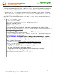 Permit Application for Manufactured Food Facility - New Mexico, Page 11