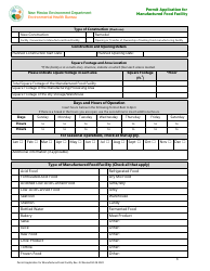 Permit Application for Manufactured Food Facility - New Mexico, Page 3