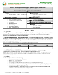 Permit Application for Manufactured Food Facility - New Mexico, Page 4