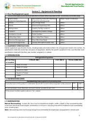 Permit Application for Manufactured Food Facility - New Mexico, Page 5