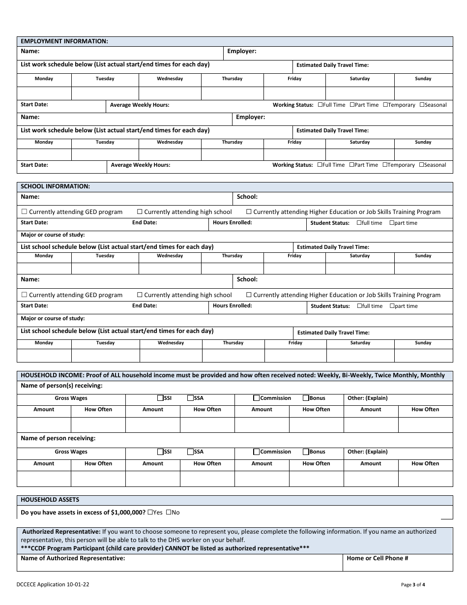 Early Childhood Education and out of School Time Program Assistance Application - Arkansas, Page 3