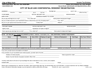 City of Blue Ash Confidential Resident Registration - City of Blue Ash, Ohio, Page 2