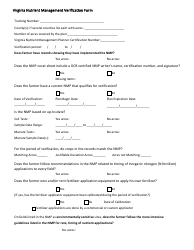 Document preview: Form DCR199-244 Virginia Nutrient Management Verification Form - Virginia