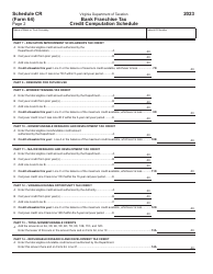 Form 64 Virginia Bank Franchise Tax Return - Virginia, Page 16