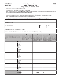 Form 64 Virginia Bank Franchise Tax Return - Virginia, Page 25