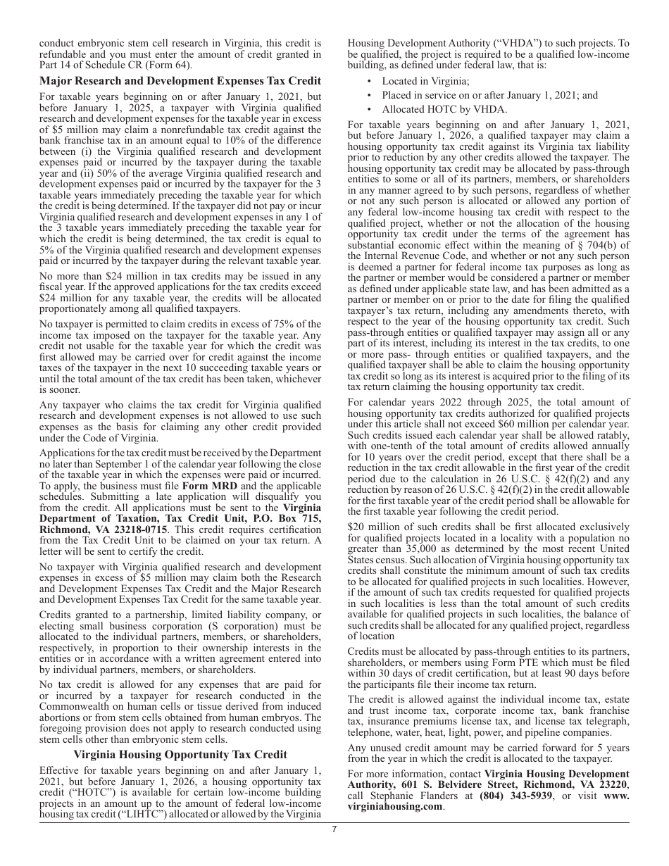 Form 64 Virginia Bank Franchise Tax Return - Virginia, Page 9