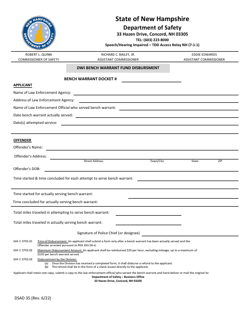 Form DSAD35  Printable Pdf