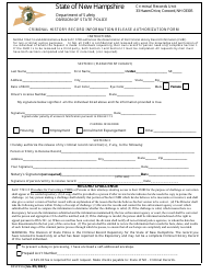 Document preview: Form DSSP256 Criminal History Record Information Release Authorization Form - New Hampshire