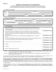 Document preview: Form WCT-3A Individual Watercraft Tax Worksheet - Virginia