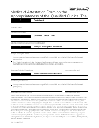 Document preview: Form HCA13-0103 Medicaid Attestation Form on the Appropriateness of the Qualified Clinical Trial - Washington