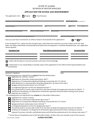 Document preview: Form 412 Application for School Bus Endorsement - Alaska
