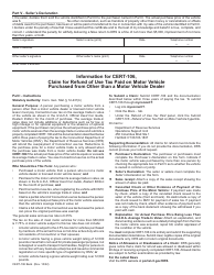 Form CERT-106 Claim for Refund of Use Tax Paid on Motor Vehicle Purchased From Other Than a Motor Vehicle Dealer - Connecticut, Page 2