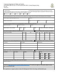 Document preview: Form DCF-3031 Authorization for Dcf Cps Background Check (Central Registry Only) - Connecticut