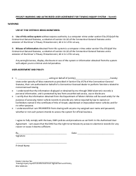 Document preview: Form 3 Privacy Warning and Authorized User Agreement for Towing Inquiry System - Connecticut