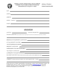 Document preview: Worksite Request Form - Summer Youth Employment Program - Oneida County, New York, 2023