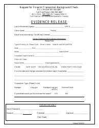 Document preview: Request for Firearm Transaction Background Check - Evidence Release - Utah