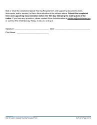 Appeal Hearing Request Form - City of Austin, Texas, Page 2