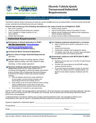 Document preview: Electric Vehicle Quick Turnaround Submittal Requirements - City of Austin, Texas