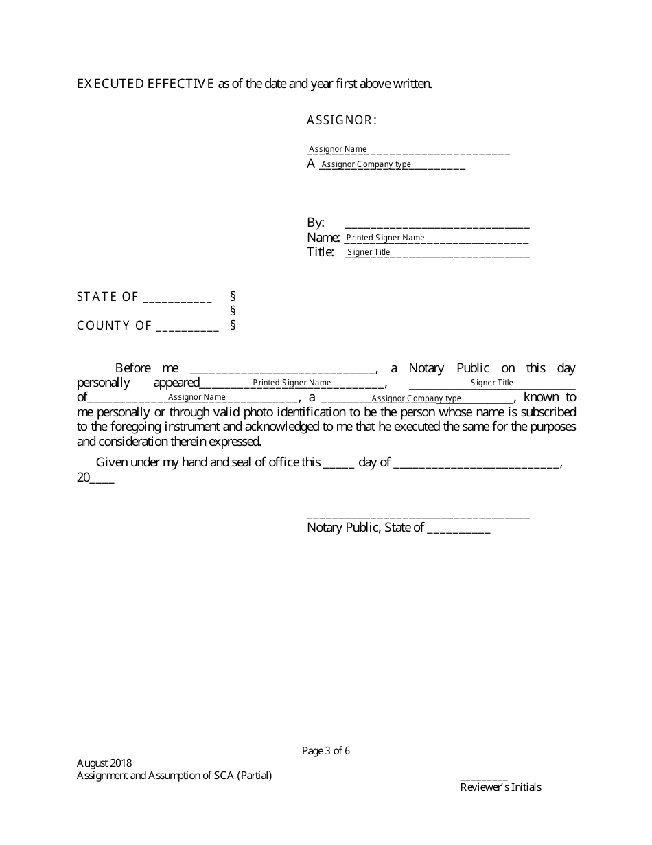 City of Austin, Texas Assignment and Assumption of Subdivision ...