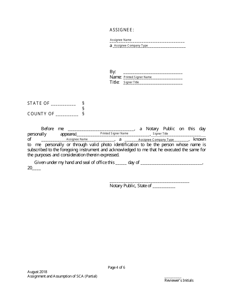 partial assignment and assumption agreement